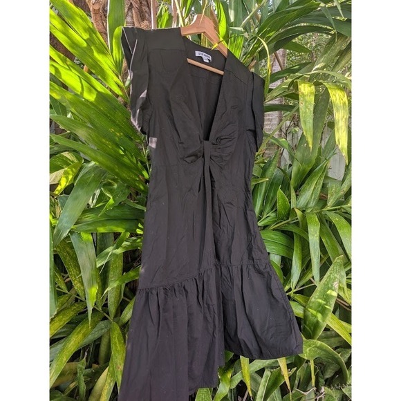 little black dress L tiered goth lolita babydoll kuro 100% cotton bow boho - Picture 6 of 7